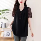 【ALLK 歐楷】新品 配色雪紡衫長上衣 圖片色(尺寸L-XXL/中大尺碼/涼爽/透氣)