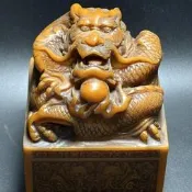 古玩撿漏乾隆年制明清古董高古仿壽山石物件玉石龍珠擺件印章玉璽-202507