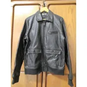 （已送過洗衣店/9成新少穿DKNY Jeans皮衣100%羊皮