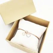 美國百分百【全新真品】Michael Kors 手環 愛心 MK 水鑽 logo 金屬飾品 專櫃精品 玫瑰金 CN51 治裝激推