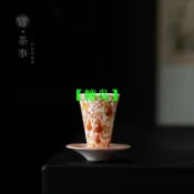 白瓷 釉上彩 復古陶瓷 茶盞 功夫茶具 品茗杯 帶托 主人杯 聞香杯 國風