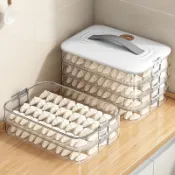 優勤餃子收納盒食品級冰箱冷凍餃子盒多層防粘廚房面條密封保鮮盒