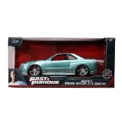 【JADA】玩命關頭 1:24合金車- 2002NissanSkylineGTRR34-MetallicBlueGreen