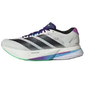 (店+)【adidas 愛迪達】JS4946 adidas Adizero Boston 13 超輕緩震透溼排汗專業競訓玻纖柱 Lightstrike Pro，CONTINENTALTM 訓練競速跑步鞋 男款 白黑 愛迪達男鞋 男運動鞋 男鞋