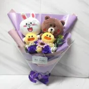 Line玩偶花束/熊大玩偶花束/兔兔玩偶花束/畢業花束/熊大花束/兔兔花束/情人節花束/母親節花束/教師節花束