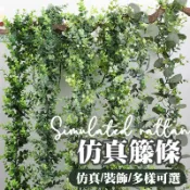【台灣現貨-免運】仿真藤蔓 仿真綠植壁掛 尤加利葉 桉樹葉 藤條 假樹葉 婚禮佈置 園藝造景 人造常春藤 假花藤條