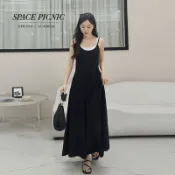 Space Picnic｜撞色露背假兩件細肩洋裝-2色【2606337】