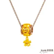 Jcode 真愛密碼 Jcode 運財花黃金/玫瑰金白鋼項鍊
