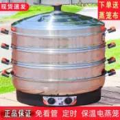 玉城商業企業社 【台灣公司】多功能超大號52cm電蒸籠商用插電保溫不銹鋼自斷電蒸鍋三層蒸饅頭