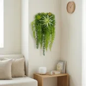 (店+)【HUGO DECO 榆果傢飾】森系空氣鳳梨蕨葉植生框(擬真植栽/擬真植物/遮電箱/居家佈置/壁面裝飾)
