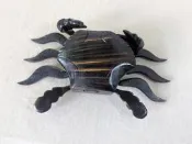 早期菲律賓觀光紀念品：螃蟹造型木雕煙灰缸(早期民藝、手工藝收藏)