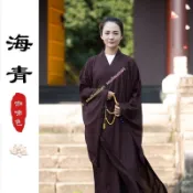 居士服套裝 佛教法會拜佛海青居士服 海清薄款居士服裝 高檔海清僧衣僧服 青衣和尚袈裟咖啡色 長衫海清大褂僧服禪修和尚服