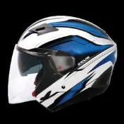 免運☆小齊安全帽☆ ZEUS ZS-611E/611 TT10 白藍 內藏墨片 半罩安全帽