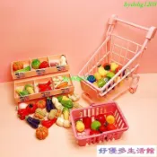 微縮食玩仿真麪包架迷你購物車擺件小推車兒童過家家玩具DIY擺件
