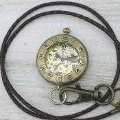 BHW134 手動上鍊懷錶 JUMBO (38mm) 黃銅腳背圓形錶殼 手工腕錶 (BHW134)