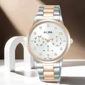 【ALBA】雅柏 晶鑽三眼日曆女錶-35mm 禮物 送禮 推薦(AP6724X1/VD75-X134KS)