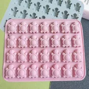 臺灣/🌸製冰盒 冰盒 雪糕盒迷你小烏龜硅膠模具 卡通烏龜巧克力軟糖模具慕斯龜苓膏烘焙工具.