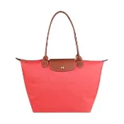 【LONGCHAMP】LONGCHAMP尼龍Le Pliage肩背托包(大/珊瑚紅)