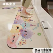 台灣出貨 可客製 可愛 廚房地墊 矽藻土 吸水吸油 大尺寸 速幹止滑 軟式矽藻土地墊 長條長型 防滑脚踏墊 珪藻土軟地墊