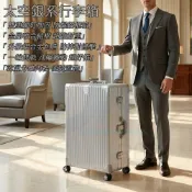 ⭐DW優選家【復古拉絲箱面 鋁框行李箱 29吋】復古行李箱 銀色行李箱 鋁框行李箱 26吋行李箱 20吋行李箱 登機箱