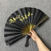 🔥劍來風騰龍金剛扇加厚金屬摺扇古風絹布扇面國風收藏收藏摺疊扇子免運