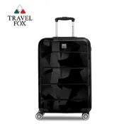 TRAVEL FOX 旅狐 20吋閃耀拉鍊箱 專利光學紋理 TSA海關鎖 旅行箱 行李箱 登機箱-暗夜黑