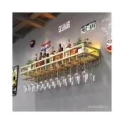 (店+)廠傢直銷 吧臺壁掛式酒櫃髮光酒架架葡萄酒架壁掛酒架展示架掛壁輕奢紅酒架