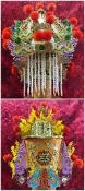 安金紙帽 5吋6神尊戴 4吋頭圍 漆線 安金 玉串珠 絨球 紙帽 媽祖帽