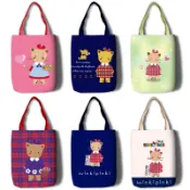 Winkipinki 狐狸貓 可愛 單肩購物袋 帆布 便攜 學生環保包包