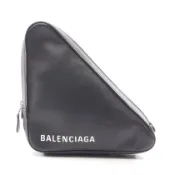 【DOKODEMO】【二手】巴黎世家 (Balenciaga) BALENCIAGA第二款手拿包 三角形 476976 黑色皮革三角形手拿包 女士二手 A