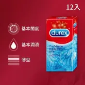 【Durex 杜蕾斯】薄型裝衛生套/保險套1盒(12入)