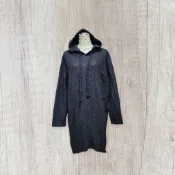 *♡*正韓S.F/淺黑色/磨毛針織.中長版連帽上衣/L/近新/二手衣《Anna的百寶箱》