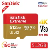 SanDisk 全新版ExtremeA2 U3 512G 1TB microSD記憶卡(永久保固)