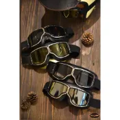 （現貨）GU CAMP 騎士部品 復古風鏡 飛行鏡 越野風鏡 cafe racer mods 皮革風鏡 復古黑色皮邊款