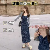 台灣出貨｜顯瘦甜美性感洋裝 碎花洋裝 渡假風短洋 碎花小個子 顯瘦 吊帶短洋 日系 韓國博主 韓國吊帶 收腰短裙