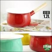 《好媳婦》QUASI【甜彩琺瑯牛奶鍋/單柄鍋雪平鍋15cm/1.2L】電磁爐也適用!尖嘴設計湯汁好倒!鐵鍋/琺瑯鍋泡麵鍋