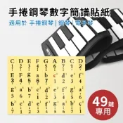 49鍵數字簡譜貼紙(適用於49鍵手捲鋼琴 電子琴 電鋼琴 鋼琴)