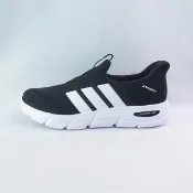 【adidas 愛迪達】Cloudfoam Flex 男 慢跑鞋 寬楦 無鞋帶 (HQ2568黑x白)