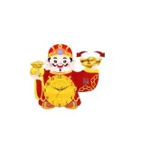 壹品印象 掛鐘 中號 財神搖擺掛鐘 時鐘 靜音掛鐘 家用客廳財神掛墻鐘錶 新中式創意鐘錶 預購12天