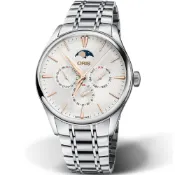ORIS 豪利時 Artelier 藝術家月相盈虧機械腕錶-銀/40mm 0178177294031-0782188