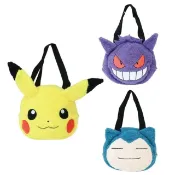 小禮堂 Pokemon 寶可夢 絨毛玩偶手提包 (大臉款) 皮卡丘 耿鬼 卡比獸