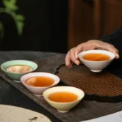 全球選品1館 生活百貨 汝窯茶杯斗笠杯開片可養主人杯情侶對杯高檔個人專用單杯品茗杯