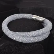 金卡價1126 二手 SWAROVSKI 施華洛世奇雙圈手環40cm 無配件 060400000801 04