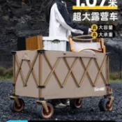 露營推車 露營車 野餐車 擺攤車 摺疊推車 購物車 野餐 露營車F01戶外摺疊手推車兒童可躺野餐野營地車快遞旅行