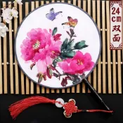 桃園出貨/免運🔥新款圓扇子團扇古風雙面特價廣場舞旗袍走秀演出扇跳舞蹈宮廷扇女