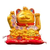 【Cherry】金運大滿貫財源廣進(高31CM 大隻搖手陶瓷招財貓)
