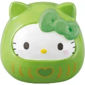 小禮堂 Sanrio 三麗鷗 Hello Kitty 陶瓷造型存錢筒 (抹茶 達摩款)