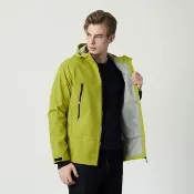 【pierre cardin 皮爾卡登】休閒服飾 男款 防水亮彩機能連帽外套-螢光綠色(5255693-53)