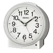 大高雄鐘錶城 seiko SK037 精工鐘 (QHE199S) 滑動秒針圓形小鬧鐘(銀色)/8.2*7.8*4.3 cm｜樂天領券現折★全館特惠中★指定刷卡回饋10%
