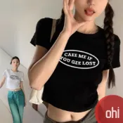 【ohi】辣妹顯瘦短款上衣 短袖上衣 T恤 女裝 短版上衣 閨蜜上衣 短袖 圓領T恤 女生衣服GTS0691